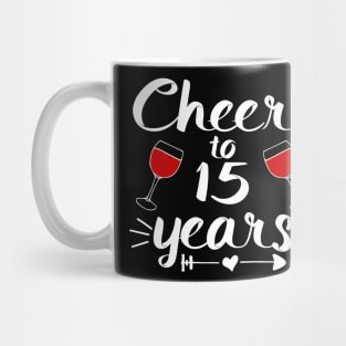 Cheers to 15 years Anniversary Gifts For Couple, Women and Men Mug